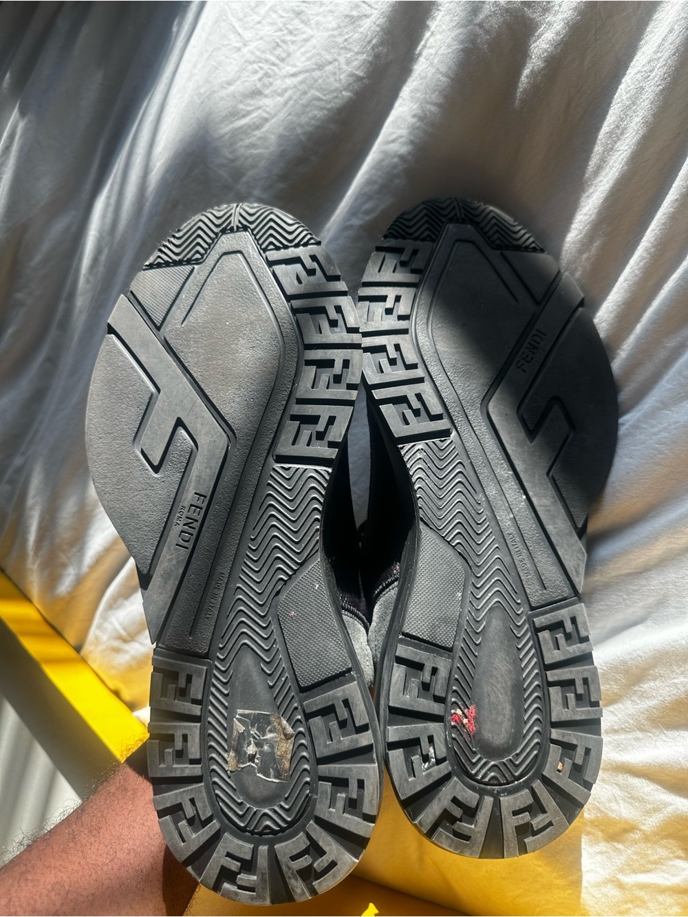 Fendi Black Men's Sneakers with Branded FF Sole